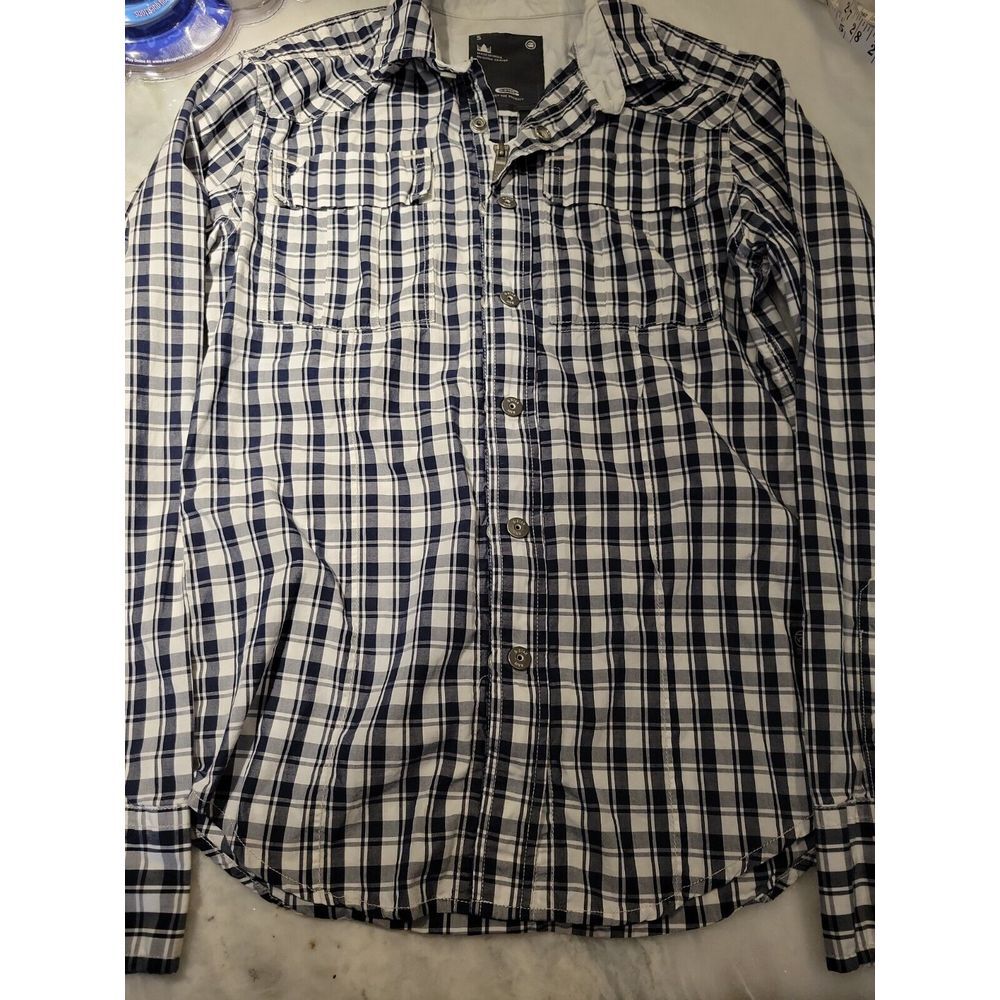 Mens RODEO WESTERN BLUE PLAID‎ POCKETS Long Sleeve SNAP UP Shirt Cowboy 430